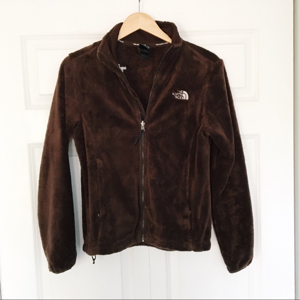 The North Face furry fleece chocolate brown jacket